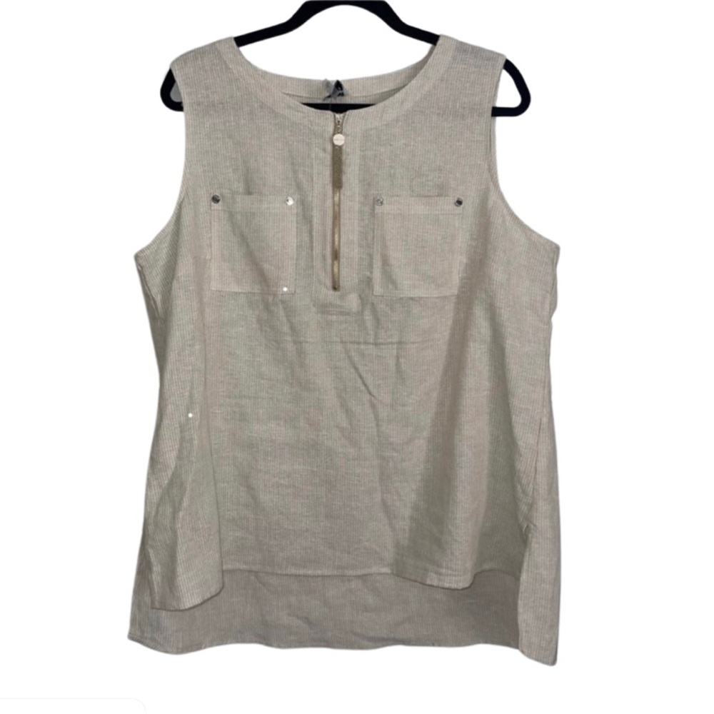 NWT Anne Klein Zip Up Blouse